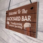 Novelty Backyard Bar Hanging Plaque Garden Man Cave Sign