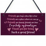 Thank You Gift For Best Friend Hanging Friendship Sign