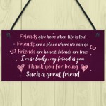 Thank You Gift For Best Friend Hanging Friendship Sign