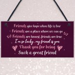 Thank You Gift For Best Friend Hanging Friendship Sign