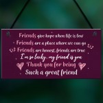 Thank You Gift For Best Friend Hanging Friendship Sign