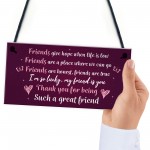 Thank You Gift For Best Friend Hanging Friendship Sign