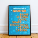 Brother Gift For Birthday Christmas Frame Print Gift From Sister