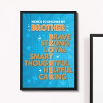 Brother Gift For Birthday Christmas Frame Print Gift From Sister