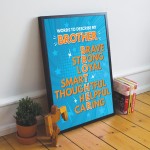 Brother Gift For Birthday Christmas Frame Print Gift From Sister