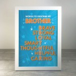 Brother Poem Gift For Christmas Birthday Framed Print Gift