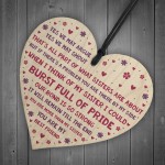 Sister Gifts Handmade Fun Sister Plaque Wood Heart Keepsake