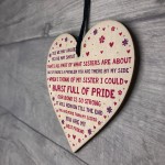 Sister Gifts Handmade Fun Sister Plaque Wood Heart Keepsake