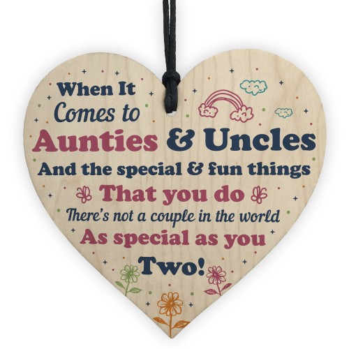 Auntie And Uncle Gifts Wooden Heart Auntie Uncle Birthday Xmas