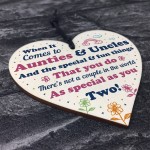 Auntie And Uncle Gifts Wooden Heart Auntie Uncle Birthday Xmas