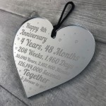 4th Anniversary Gift For Him Her 4th Wedding Anniversary Heart