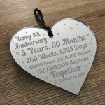 5th Anniversary Gift For Him Her 5th Wedding Anniversary Heart