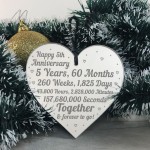 5th Anniversary Gift For Him Her 5th Wedding Anniversary Heart