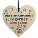 Our First Christmas Together Wood Heart 1st Xmas Tree Decoration