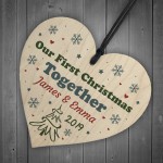 Our First Christmas Together Wood Heart 1st Xmas Tree Decoration