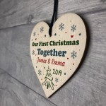 Our First Christmas Together Wood Heart 1st Xmas Tree Decoration