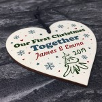 Our First Christmas Together Wood Heart 1st Xmas Tree Decoration