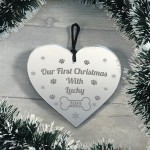 Handmade Pets First Christmas Bauble Heart Dog Cat Pet Sign