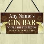 Funny Best Friend Gift Personalised Gin Sign For Bar Kitchen