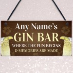 Funny Best Friend Gift Personalised Gin Sign For Bar Kitchen