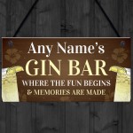 Funny Best Friend Gift Personalised Gin Sign For Bar Kitchen