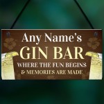 Funny Best Friend Gift Personalised Gin Sign For Bar Kitchen