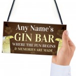 Funny Best Friend Gift Personalised Gin Sign For Bar Kitchen