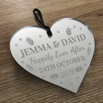 Personalised Wedding Mr & Mrs Mirror Acrylic Heart Keepsake 