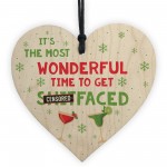 Funny Christmas Gift Alcohol Gift Wooden Heart Christmas Alcohol