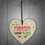 Funny Christmas Gift Alcohol Gift Wooden Heart Christmas Alcohol