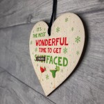 Funny Christmas Gift Alcohol Gift Wooden Heart Christmas Alcohol