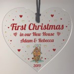 Personalised New Home Gift Heart Christmas Tree Decoration Sign