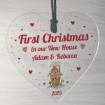 Personalised New Home Gift Heart Christmas Tree Decoration Sign