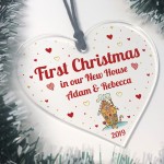 Personalised New Home Gift Heart Christmas Tree Decoration Sign