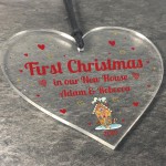 Personalised New Home Gift Heart Christmas Tree Decoration Sign