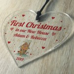 Personalised New Home Gift Heart Christmas Tree Decoration Sign