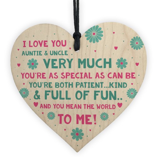 Special Auntie Gift Wooden Heart Plaque Auntie Birthday Gift 