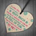 Special Auntie Gift Wooden Heart Plaque Auntie Birthday Gift 