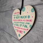 Special Auntie Gift Wooden Heart Plaque Auntie Birthday Gift 