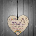 Novelty Auntie Gift For Birthday Christmas Unicorn Plaque