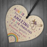 Novelty Auntie Gift For Birthday Christmas Unicorn Plaque