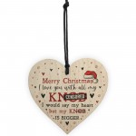 Rude Christmas Gift For Boyfriend Husband Wooden Heart