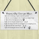 Reasons Why I Love Mum Birthday Christmas Gift Plaque Mum Gift