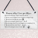 Reasons Why I Love Mum Birthday Christmas Gift Plaque Mum Gift