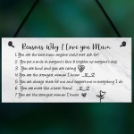 Reasons Why I Love Mum Birthday Christmas Gift Plaque Mum Gift