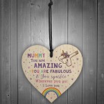 Novelty Mummy Gift For Birthday Christmas Unicorn Plaque Heart