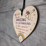 Novelty Mummy Gift For Birthday Christmas Unicorn Plaque Heart