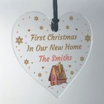 Personalised New Home Christmas Gift Acrylic Hanging Heart Gift