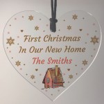 Personalised New Home Christmas Gift Acrylic Hanging Heart Gift