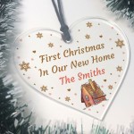 Personalised New Home Christmas Gift Acrylic Hanging Heart Gift